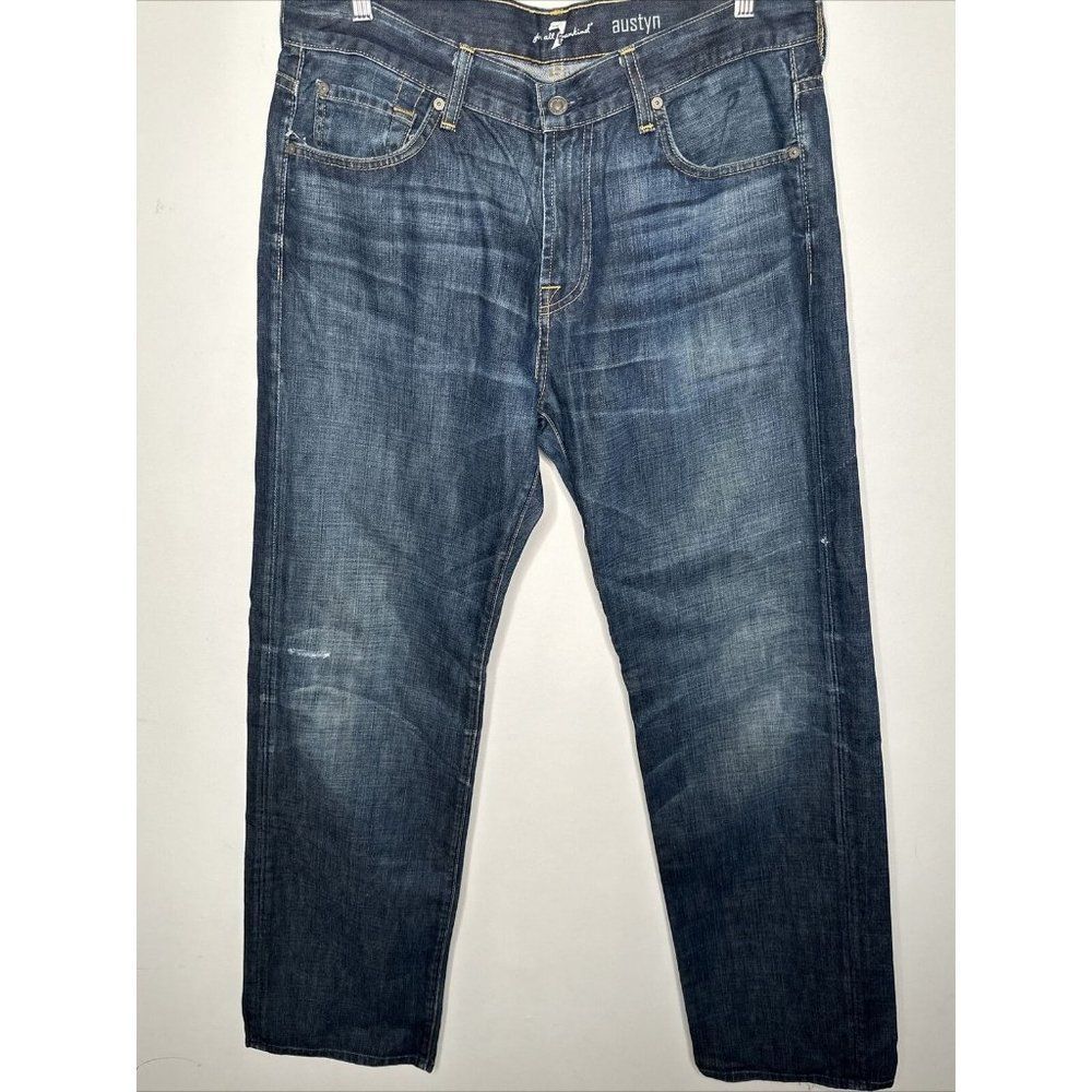 7 For All Mankind Austyn Jeans Men's 36 Blue Dark Wash Denim 36x33.5”